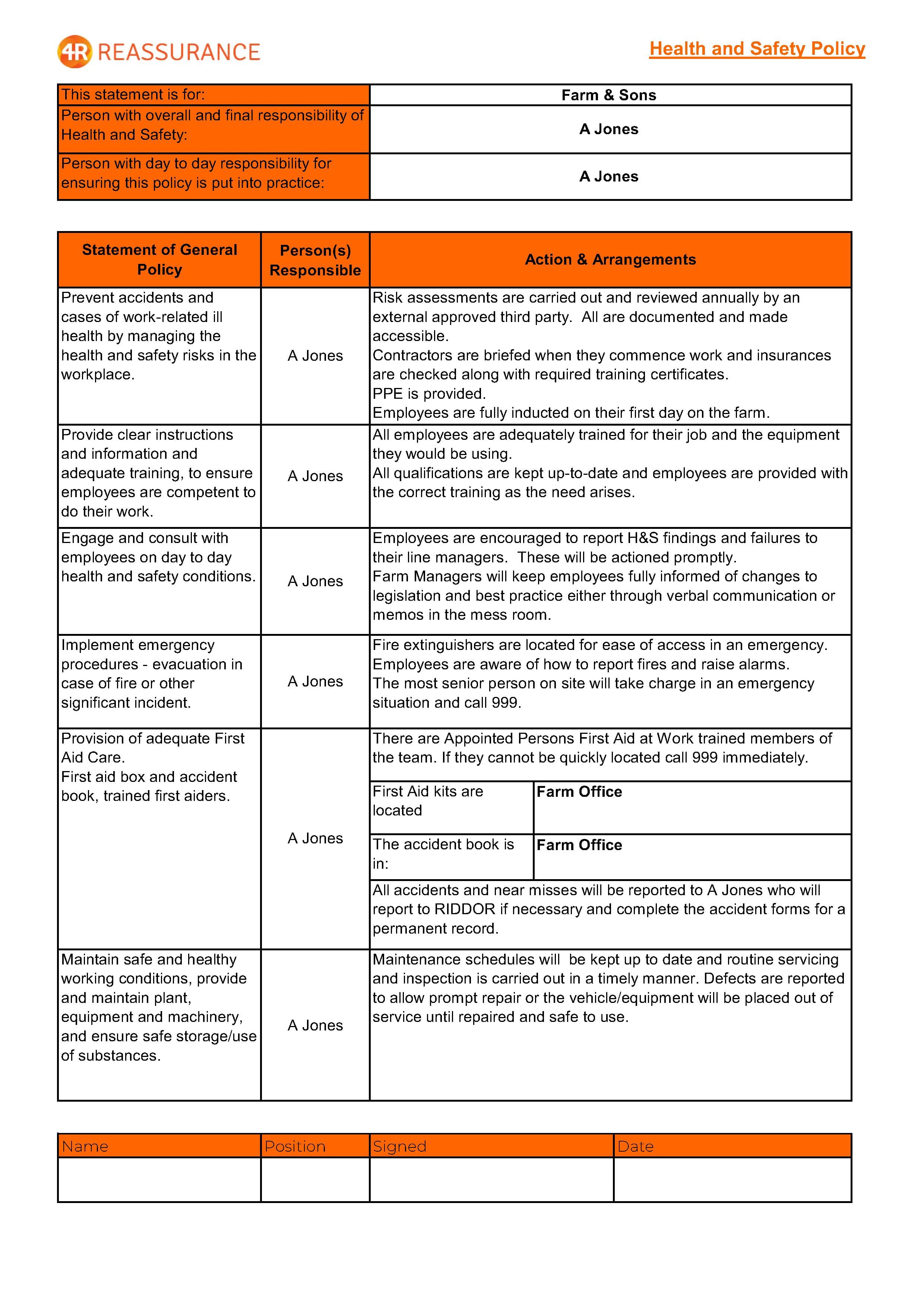 H&S Policy